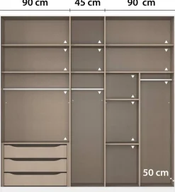 Kleiderschrank Alabama grau B/H/T: ca. 225x229x54 cm