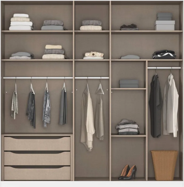 Kleiderschrank Alabama grau B/H/T: ca. 225x229x54 cm