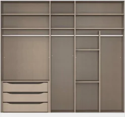 Kleiderschrank Alabama grau B/H/T: ca. 225x210x54 cm