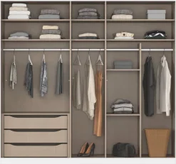 Kleiderschrank Alabama grau B/H/T: ca. 225x210x54 cm