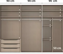 Kleiderschrank Alabama grau B/H/T: ca. 271x210x54 cm