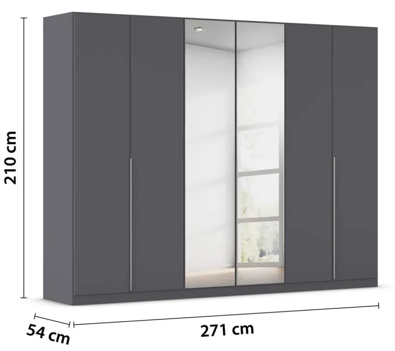 Kleiderschrank Alabama grau B/H/T: ca. 271x210x54 cm