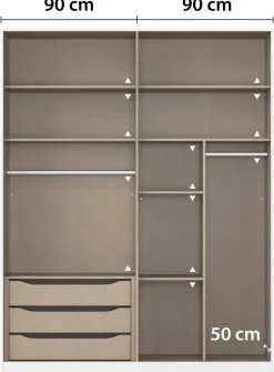 Kleiderschrank Alabama grau B/H/T: ca. 181x229x54 cm