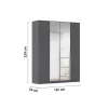 Kleiderschrank Alabama grau B/H/T: ca. 181x229x54 cm