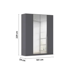 Kleiderschrank Alabama grau B/H/T: ca. 181x229x54 cm