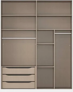 Kleiderschrank Alabama grau B/H/T: ca. 181x229x54 cm