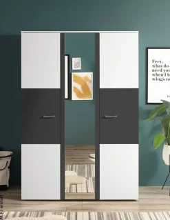 Kleiderschrank Alex weiß Graphit B/H/T: ca. 135x195x60 cm