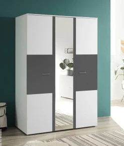 Kleiderschrank Alex weiß Graphit B/H/T: ca. 135x195x60 cm