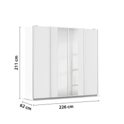 Kleiderschrank Altera Alpinweiß B/H/T: ca. 226x211x62 cm
