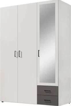 Kleiderschrank Base 3 weiß B/H/T: ca. 121x176x51 cm