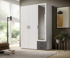 Kleiderschrank Base 3 weiß B/H/T: ca. 121x176x51 cm