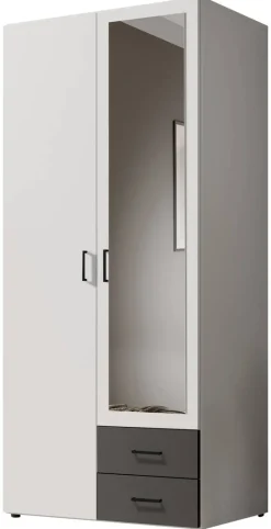 Kleiderschrank Base 2 weiß Graphit B/H/T: ca. 81x176x51 cm