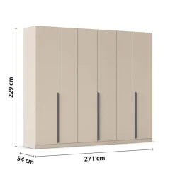 Kleiderschrank Briona champagner B/H/T: ca. 271x229x54 cm