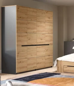 Kleiderschrank CANU basaltgrau Artisan Nachbildung B/H/T: ca. 180x198x59 cm