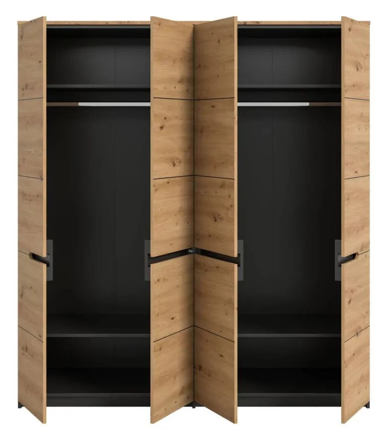 Kleiderschrank CANU basaltgrau Artisan Nachbildung B/H/T: ca. 180x198x59 cm