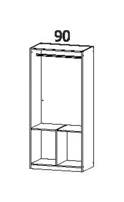 Kleiderschrank Celle B/H/T: ca. 91x197x54 cm
