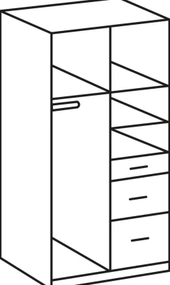 Kleiderschrank Click Alpinweiß Graphit B/H/T: ca. 90x199x58 cm
