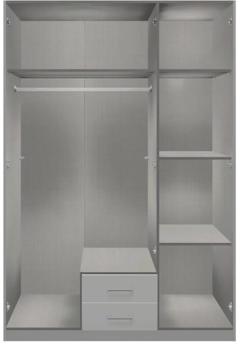 Kleiderschrank Cork Eiche Nachbildung Graphit B/H/T: ca. 135x199x58 cm