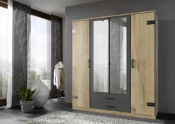 Kleiderschrank Cork Graphit Plankeneiche Nachbildung B/H/T: ca. 180x199x58 cm