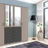 Kleiderschrank Cottbus Sahara grau B/H/T: ca. 180x199x58 cm