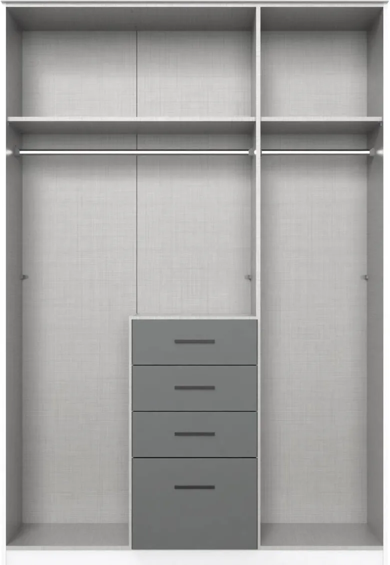 Kleiderschrank Cottbus weiß B/H/T: ca. 135x198x58 cm