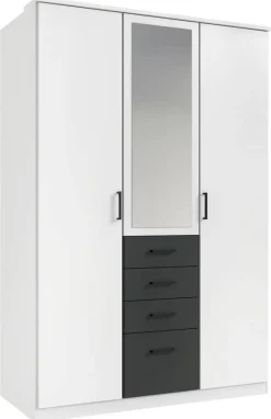 Kleiderschrank Cottbus weiß B/H/T: ca. 135x198x58 cm