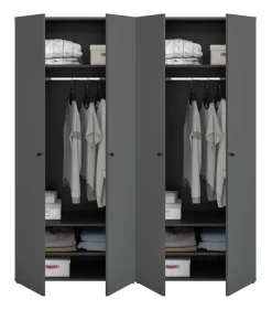 Kleiderschrank DARWIN anthrazit B/H/T: ca. 160x176x51 cm