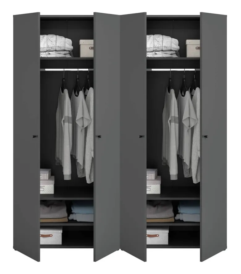Kleiderschrank DARWIN anthrazit B/H/T: ca. 160x176x51 cm