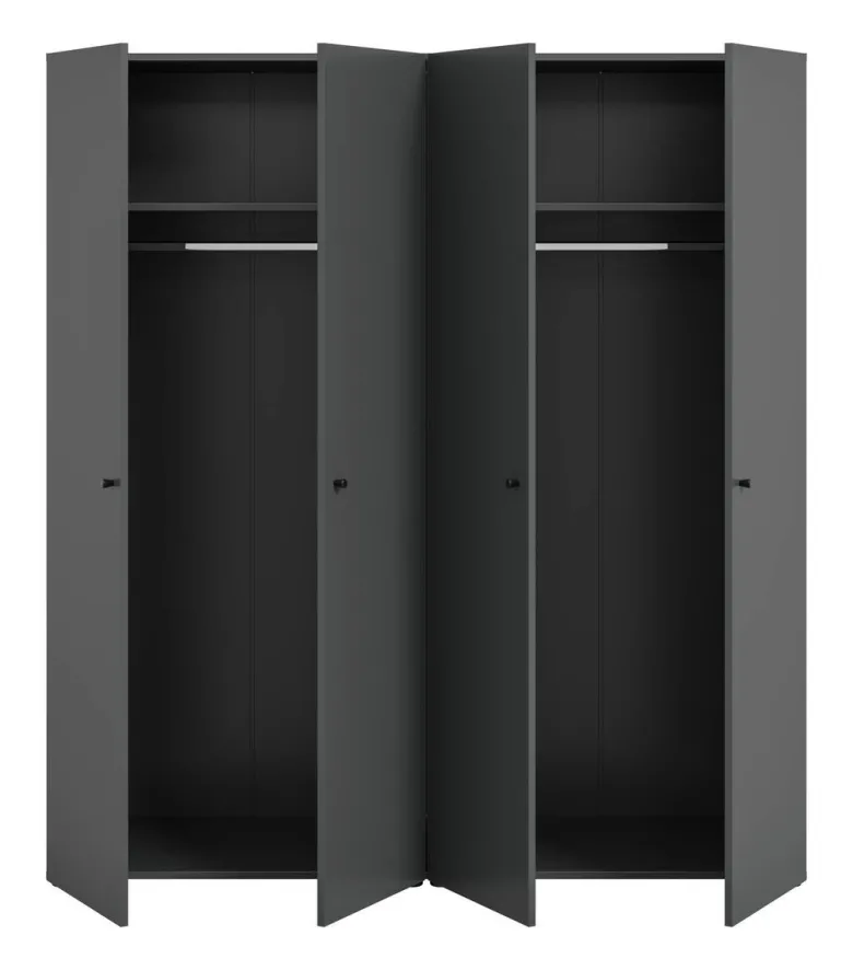 Kleiderschrank DARWIN anthrazit B/H/T: ca. 160x176x51 cm