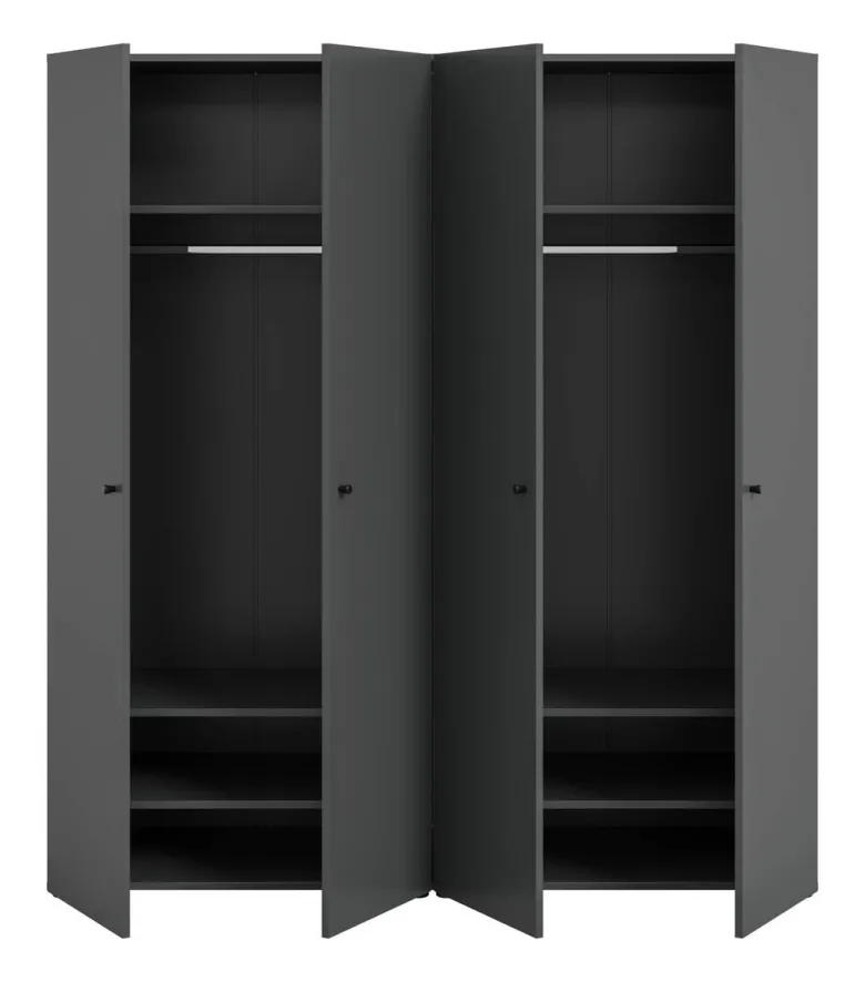 Kleiderschrank DARWIN anthrazit B/H/T: ca. 160x176x51 cm