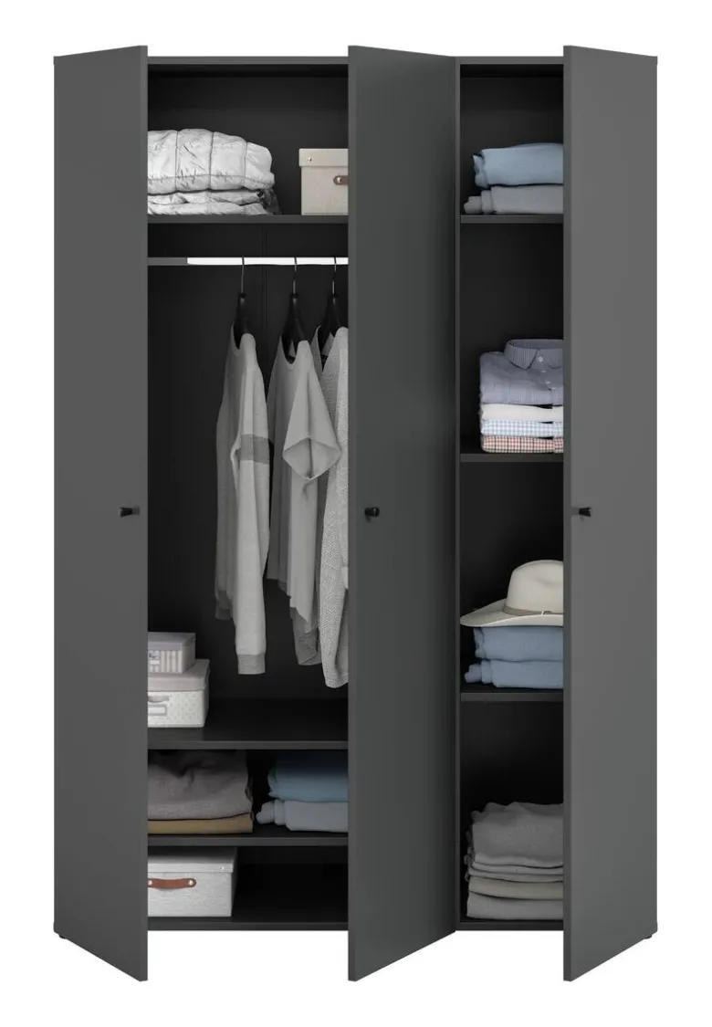 Kleiderschrank DARWIN anthrazit B/H/T: ca. 120x176x51 cm