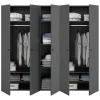Kleiderschrank DARWIN anthrazit B/H/T: ca. 200x176x51 cm