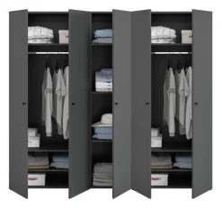 Kleiderschrank DARWIN anthrazit B/H/T: ca. 200x176x51 cm