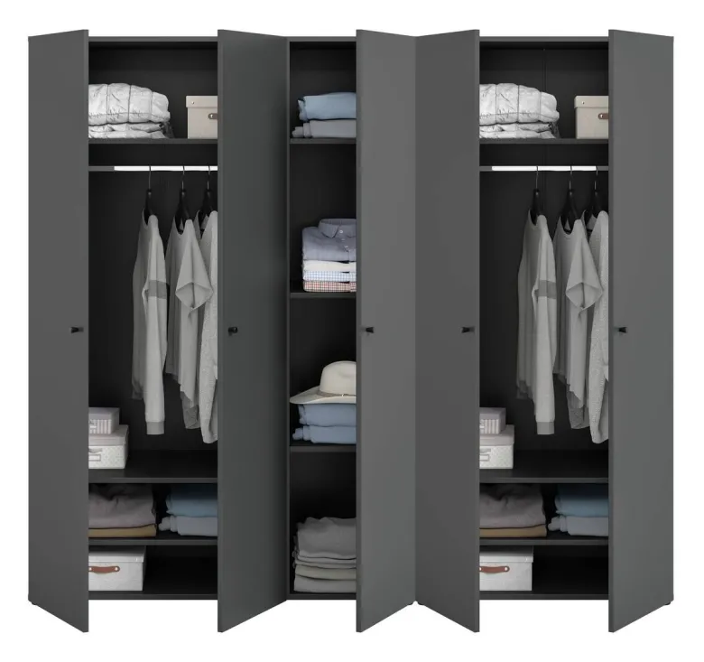 Kleiderschrank DARWIN anthrazit B/H/T: ca. 200x176x51 cm