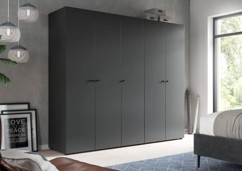 Kleiderschrank DARWIN anthrazit B/H/T: ca. 200x176x51 cm