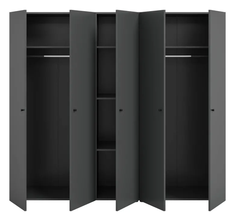 Kleiderschrank DARWIN anthrazit B/H/T: ca. 200x176x51 cm