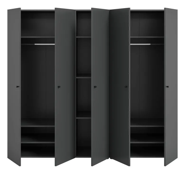 Kleiderschrank DARWIN anthrazit B/H/T: ca. 200x176x51 cm
