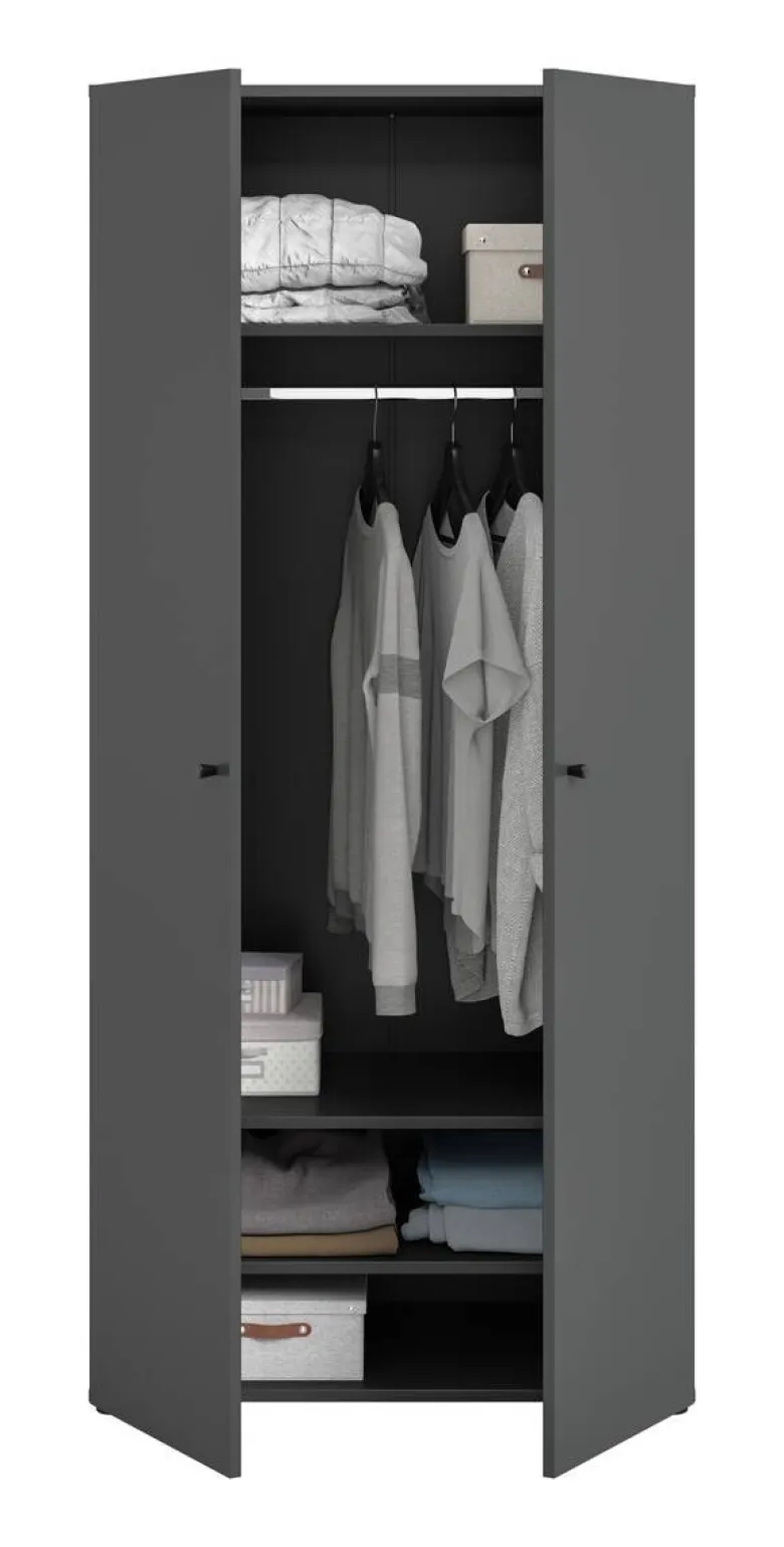 Kleiderschrank DARWIN anthrazit B/H/T: ca. 80x176x51 cm