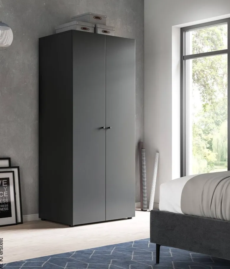 Kleiderschrank DARWIN anthrazit B/H/T: ca. 80x176x51 cm