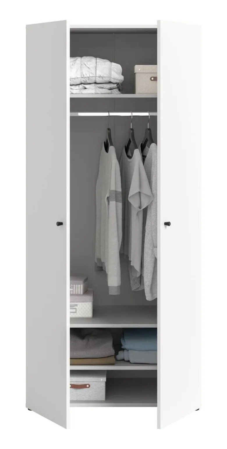 Kleiderschrank DARWIN weiß B/H/T: ca. 80x176x51 cm