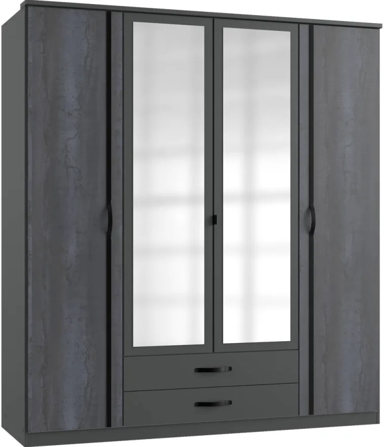 Kleiderschrank Duo2 Digi-Steel Optik Graphit B/H/T: ca. 179x199x58 cm