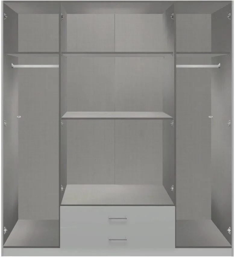 Kleiderschrank Duo2 Digi-Steel Optik Graphit B/H/T: ca. 179x199x58 cm