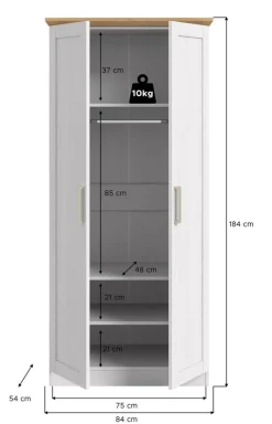 Kleiderschrank FLORENZ Sibiu Lärche Nachbildung Eiche Artisan Nachbildung B/H/T: ca. 84x184x54 cm