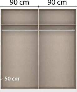 Kleiderschrank Genua grau Eiche Artisan Nachbildung B/H/T: ca. 181x197x54 cm