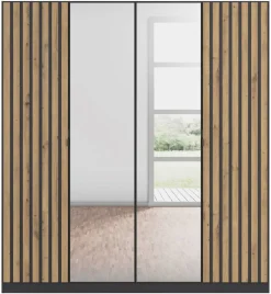 Kleiderschrank Genua grau Eiche Artisan Nachbildung B/H/T: ca. 181x197x54 cm