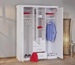 Kleiderschrank Geraldo weiß B/H/T: ca. 140x190x55 cm