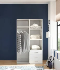 Kleiderschrank Harry weiß B/H/T: ca. 100x177x50 cm