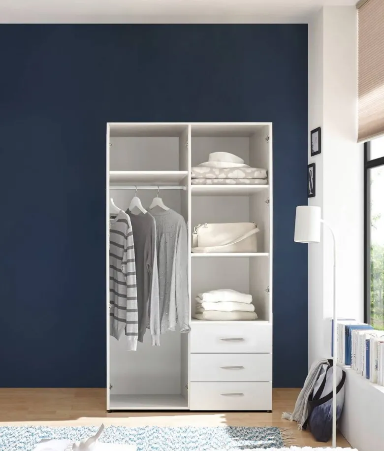 Kleiderschrank Harry weiß B/H/T: ca. 100x177x50 cm