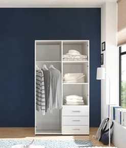 Kleiderschrank Harry weiß B/H/T: ca. 100x177x50 cm