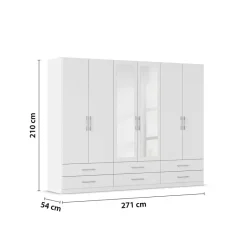 Kleiderschrank Hersbruck Alpinweiß B/H/T: ca. 271x210x54 cm